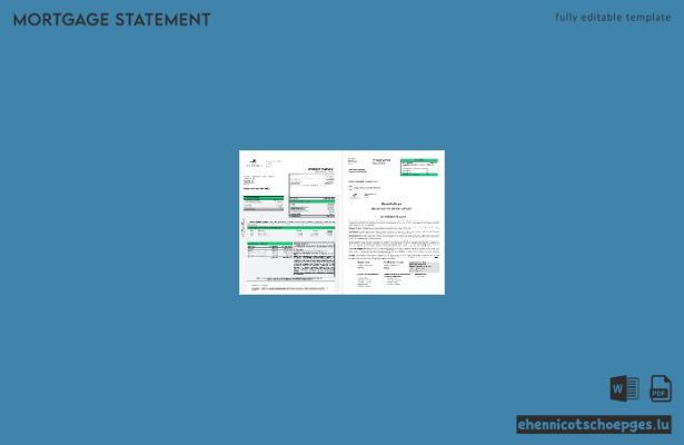Slovenia Factor Banka Hypothekenabrechnung in Word- und PDF-Formaten – Beispielvorschau